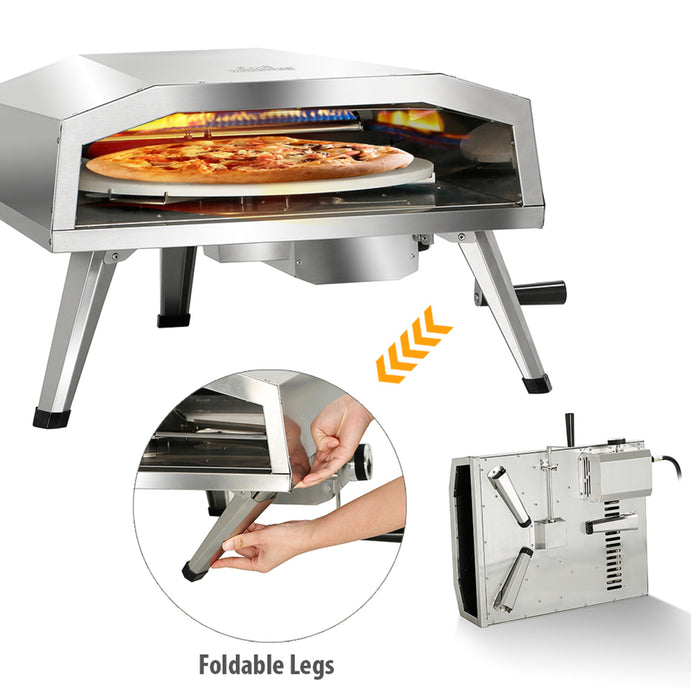 16'' Outdoor Propane Pizza Oven with Rotating Pizza Stone