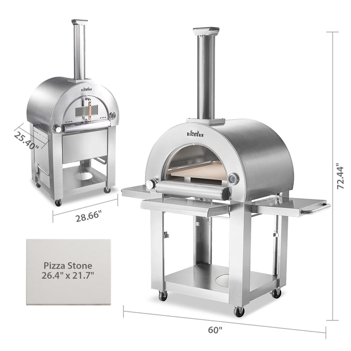Big Horn Stainless Steel Propane Gas Outdoor Pizza Oven