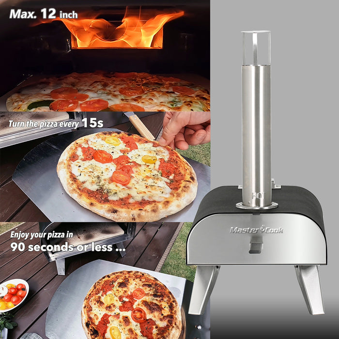 Mastercook Pellet Outdoor Black Pizza Oven