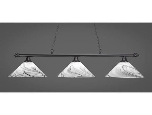 Toltec Lighting Oxford 3-Light Bar with Onyx Swirl Glass Shades - Pooltables.com