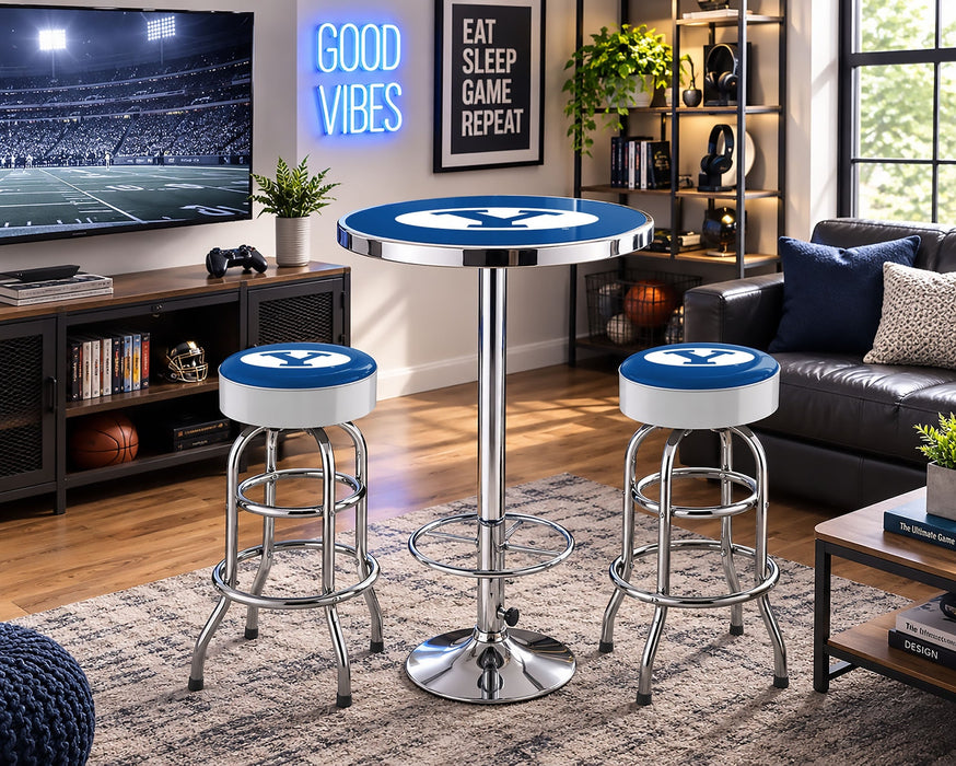 NCAA Licensed Pub Table & Two Barstool Set