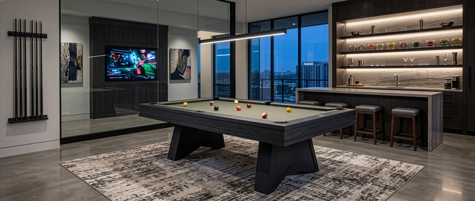 Ann Arbor 8' Pool Table - Black Ash