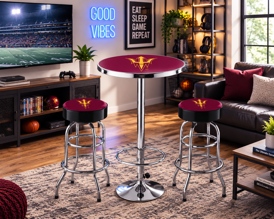 NCAA Licensed Pub Table & Two Barstool Set