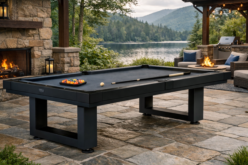 American Heritage Lanai - Obsidian Black 8' Indoor / Outdoor Pool Table