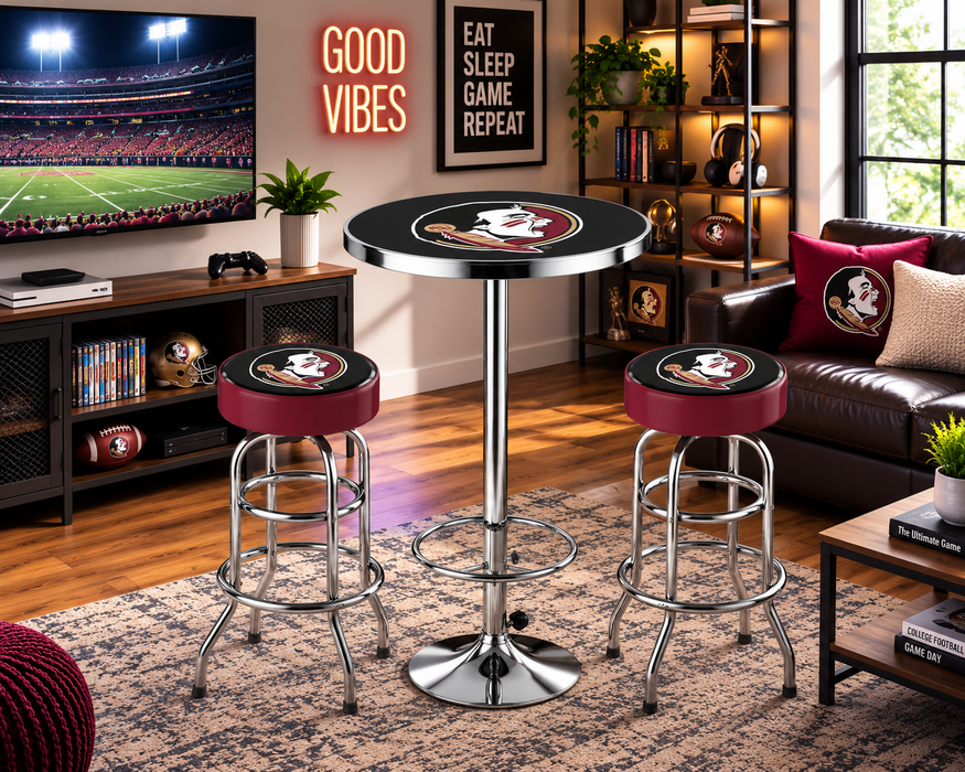 NCAA Licensed Pub Table & Two Barstool Set