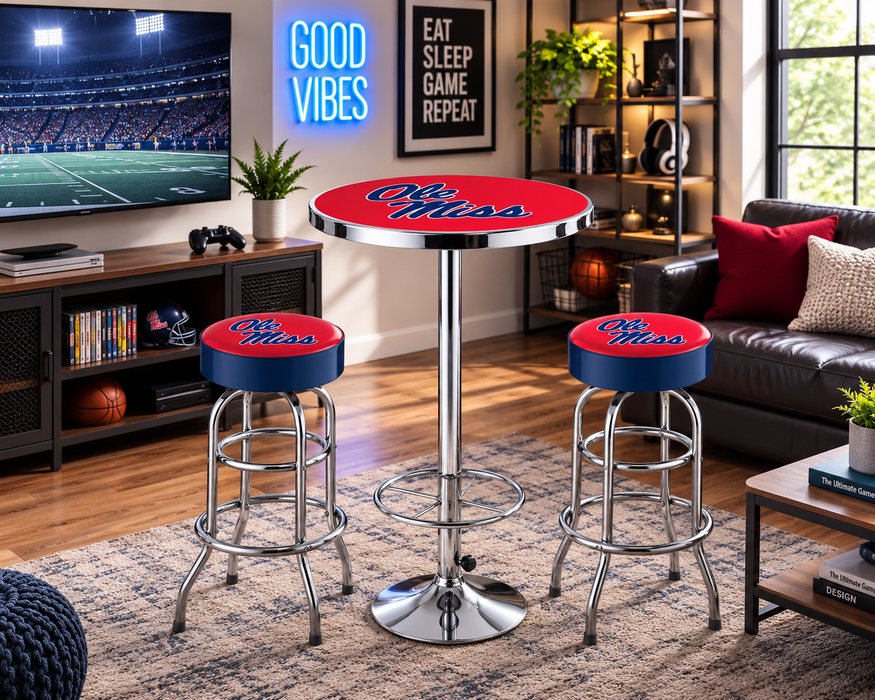 NCAA Licensed Pub Table & Two Barstool Set