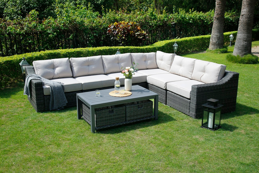 Northgate 7 Piece Outdoor Wicker Modular Sectional Set