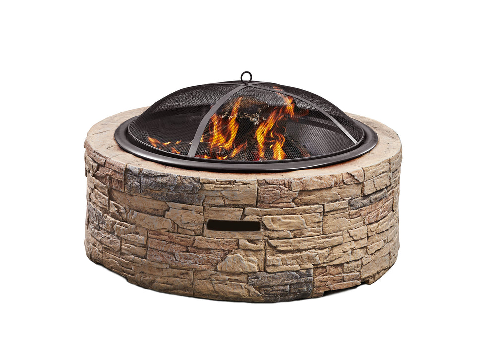 HEATMAXX 35” Outdoor Cast Stone Fire Pit