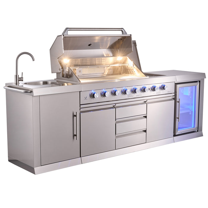 Big Horn 6-Burner Propane Gas Grill Island with Outdoor Rated