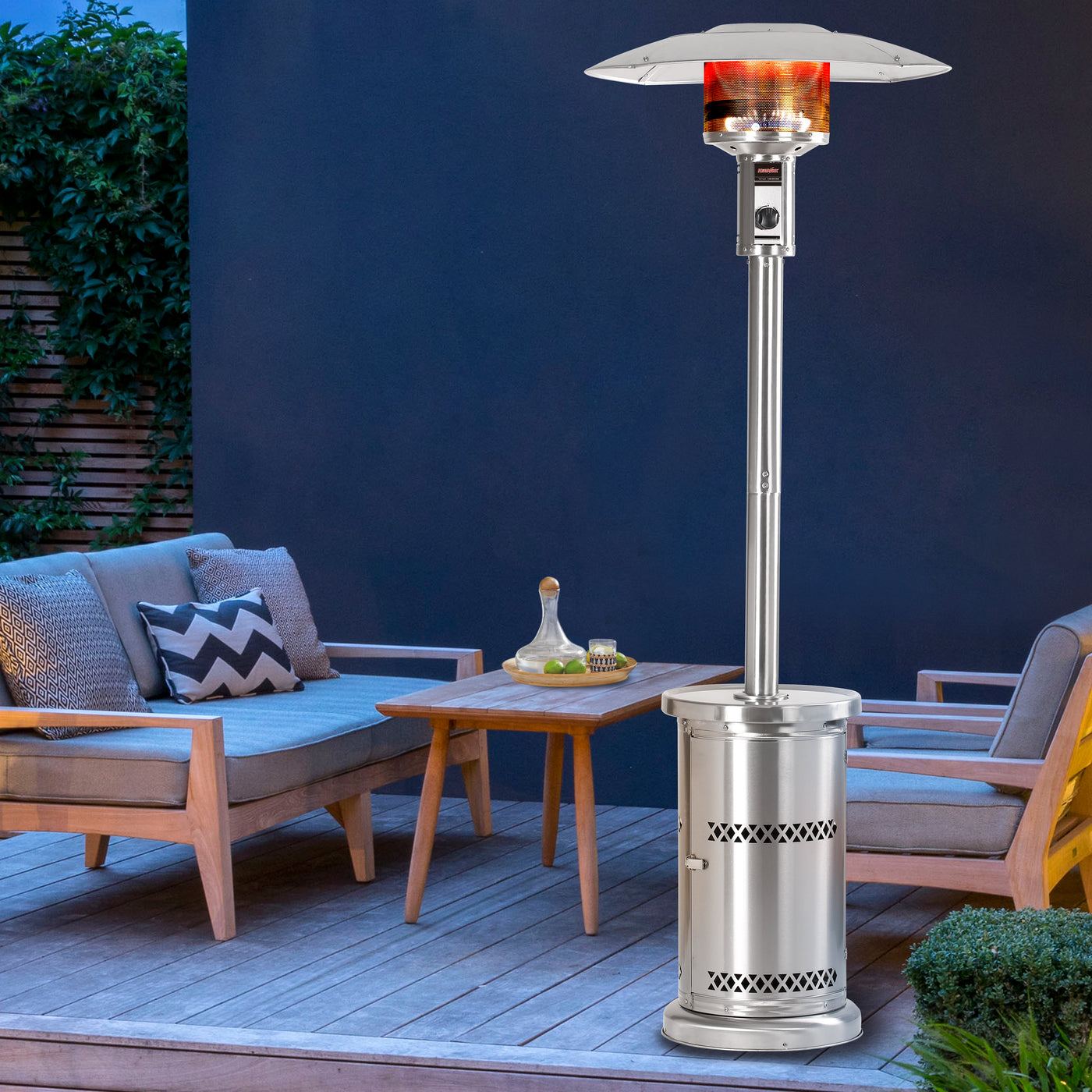 HEATMAXX Stainless Outdoor Gas Patio Heater —