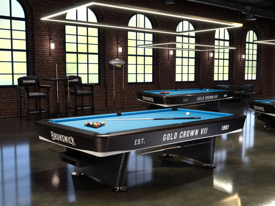 Gold Crown VII 9' Pool Table - Tournament Black
