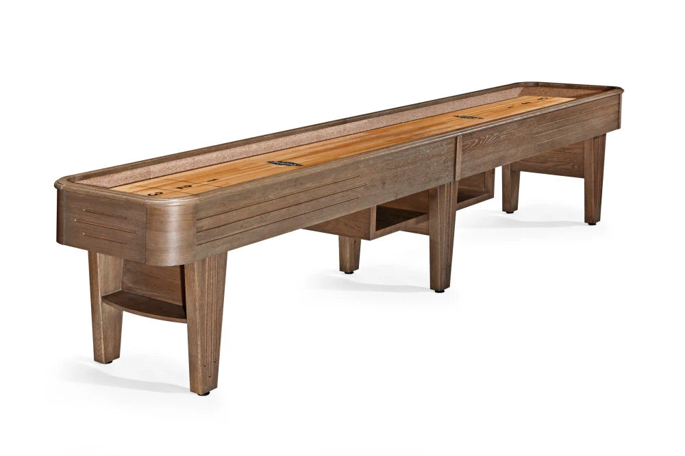 Brunswick Andover II 14' Shuffleboard Table - Rustic Dark Brown Brunswick Andover II 14' Shuffleboard Table - Rustic Dark Brown