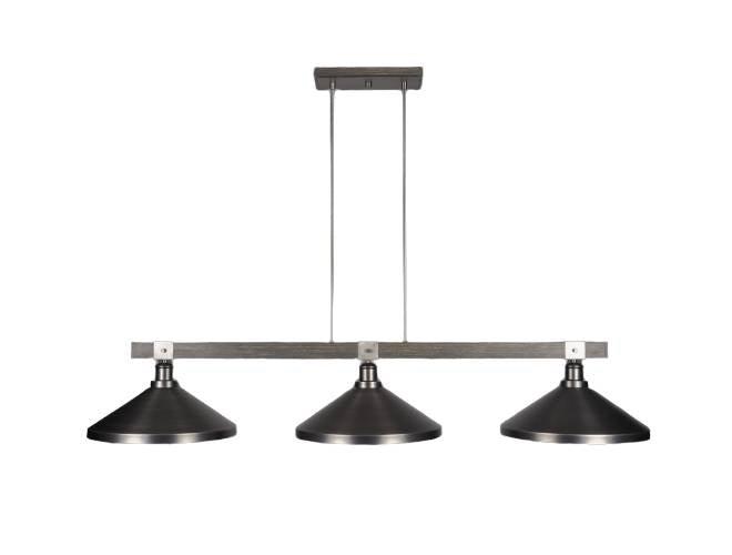 Toltec Lighting Tacoma 3-Light with Graphite Metal Shades