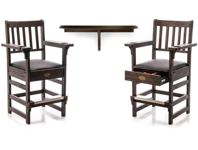 Spencer Marston Half-Moon Deluxe Plus Table and 2-Chair Set - Pooltables.com