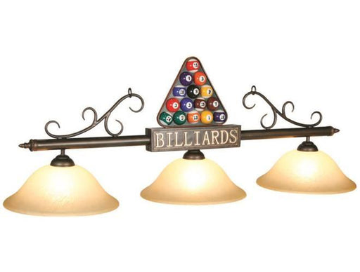 Ram Gameroom Products Billiards Bronze Bar Amber Glass Pool Table Light - Pooltables.com