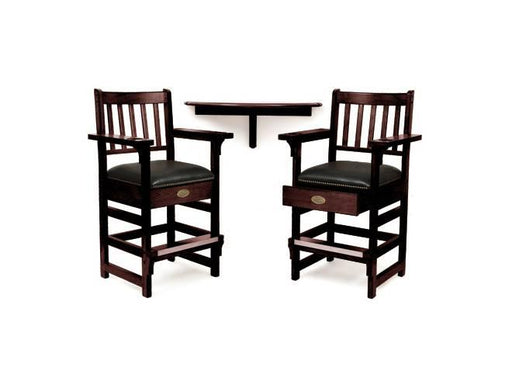 Spencer Marston Half-Moon Deluxe Plus Table and 2-Chair Set - Pooltables.com