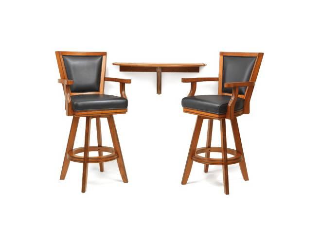 Spencer Marston Half-Moon Basic Plus Table and 2-Chair Set - Pooltables.com